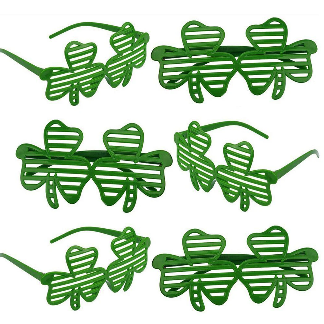 10Pcs St Patrick'S Day Eyeglasses Festive Shutter Shade Glasses Photo Props Shamrock Hat Supplies St Patrick'S Day Eyeglasses