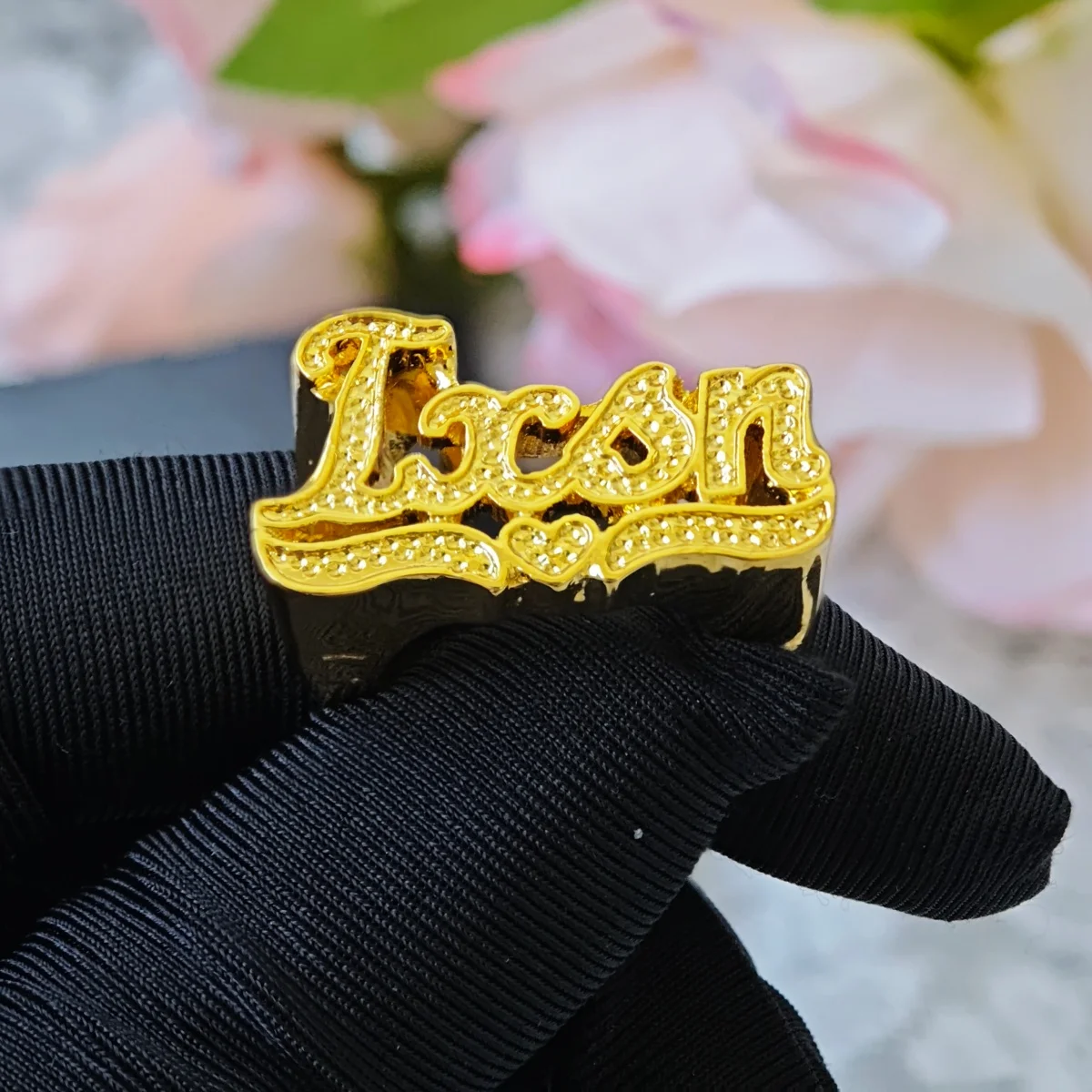 

Customized Name Jewelry Alloy Ring 18k Real Gold Ring Charm Women's Jewelry Family Gift Handmade Christmas Gift Free Gift Box
