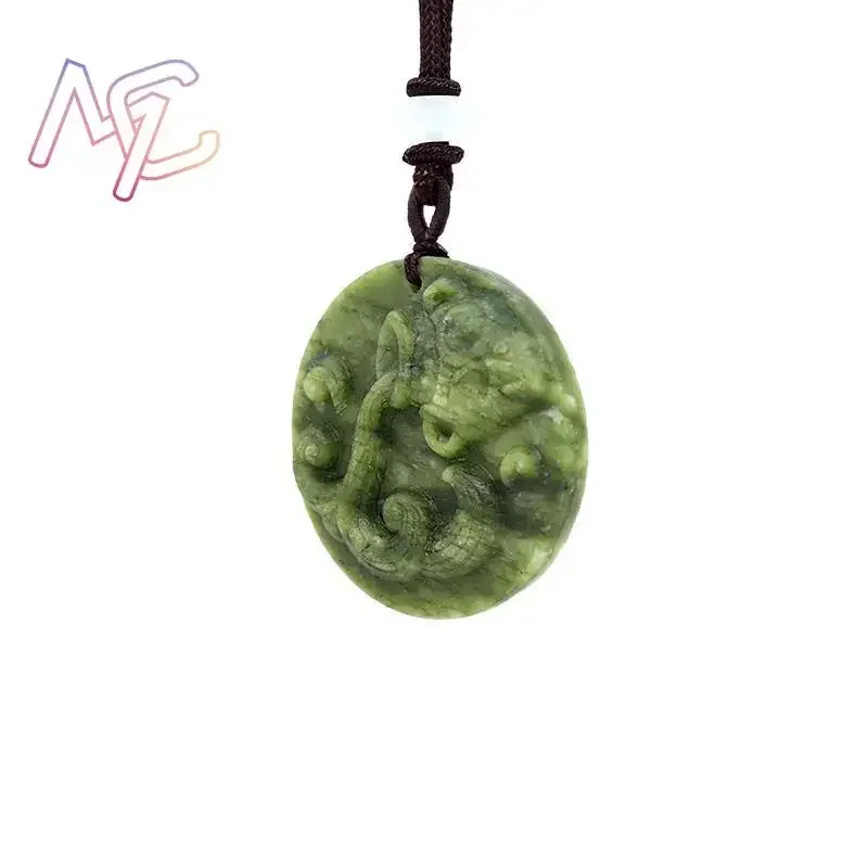 Grass Green Natural Jade Jesus Angel Cross Pendant Necklace Real Jewellery Fashion Gemstone Charm Amulet Gifts for Women Men