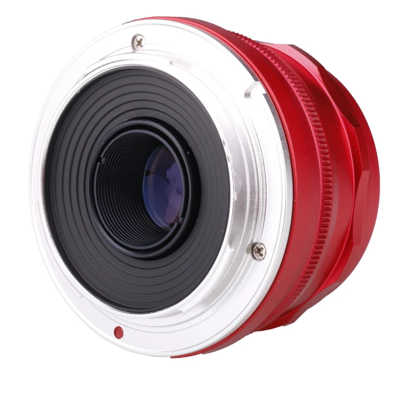 RISESPRAY 35mm F1.6 V APS-C Prime Lens for Sony E A6600 6500 Fuji XF Canon EOS-M M50 Panasonic/Olympus Micro 4/3 Red