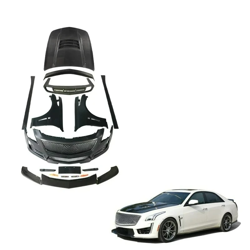 Premium FORCadillac CTS CTS-V Style Upgrade Carbon Fiber Body Kit with Front Bumper Assembly Automotive Accessory