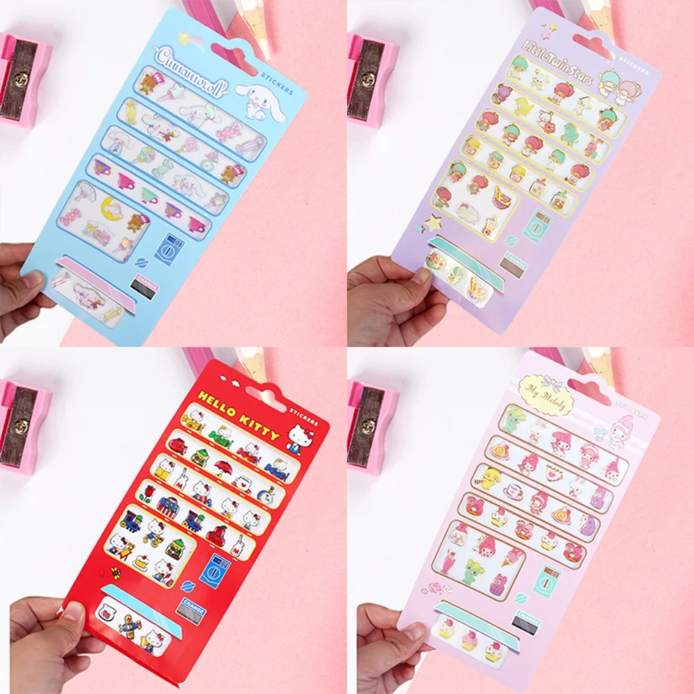 Genuino Anime Sanrio Adesivi Hello Kitty Cinnamoroll Fai da Te per Laptop Bagagli Skateboard Telefono Cartoon Decalcomanie Ragazze Giocattolo Regali