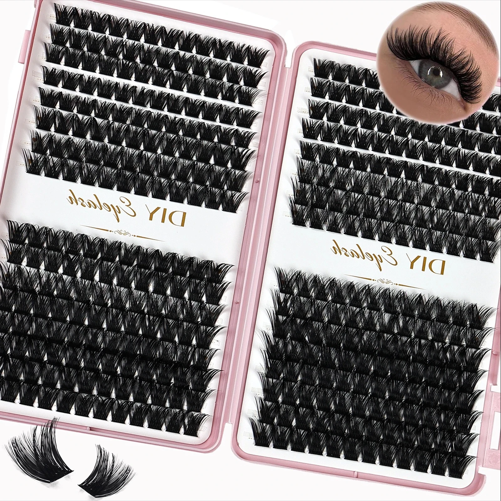384pcs DIY False Lashes Individual Lashes Eyelash Book Clust