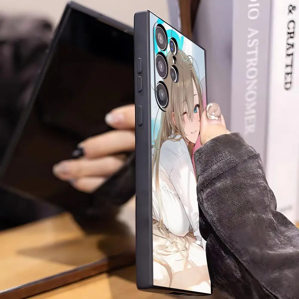 Hot Blue Archive Gril Asuna Phone Case For Samsung Galaxy S26 S25 S24 S23 S22 S21 Plus Ultra Fold A Soft Black view 2