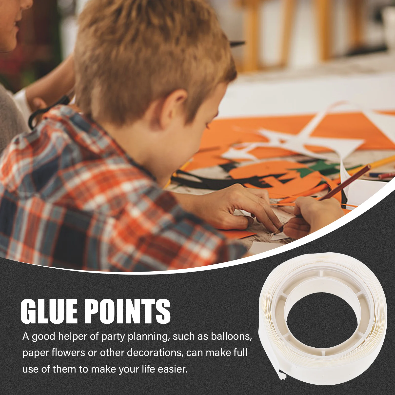 15 لفات من نقاط لاصقة غير مرئية على الوجهين نقاط غراء قابلة للإزالة للبالونات شريط لاصق ملصقات مستديرة لاصقة لتزيين الحفلات