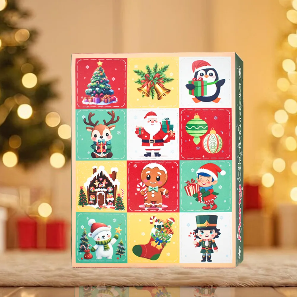 Christmas 12-Frame Homemade Surprise Blind Box Ready-Made Fun Poke Gift Packaging Box 5pcs/Bag