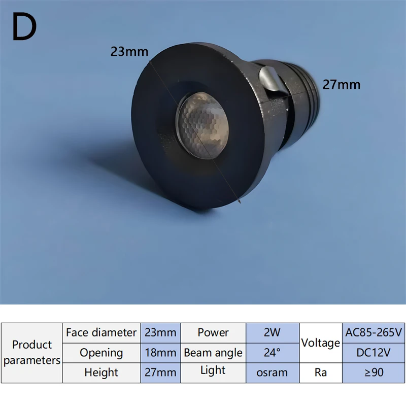 Imagem -05 - Pequeno Recesso Led Spotlight Lâmpada do Teto Vitrine Display Iluminação Mini Recorte Spotlight 2w 3w 12v 110v 220v 90