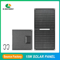 ETFE Foldable Solar Panel 15W 5V with USB-A USB-C Charger for Outdoor Emergency Power Outages Emergency Power Supply