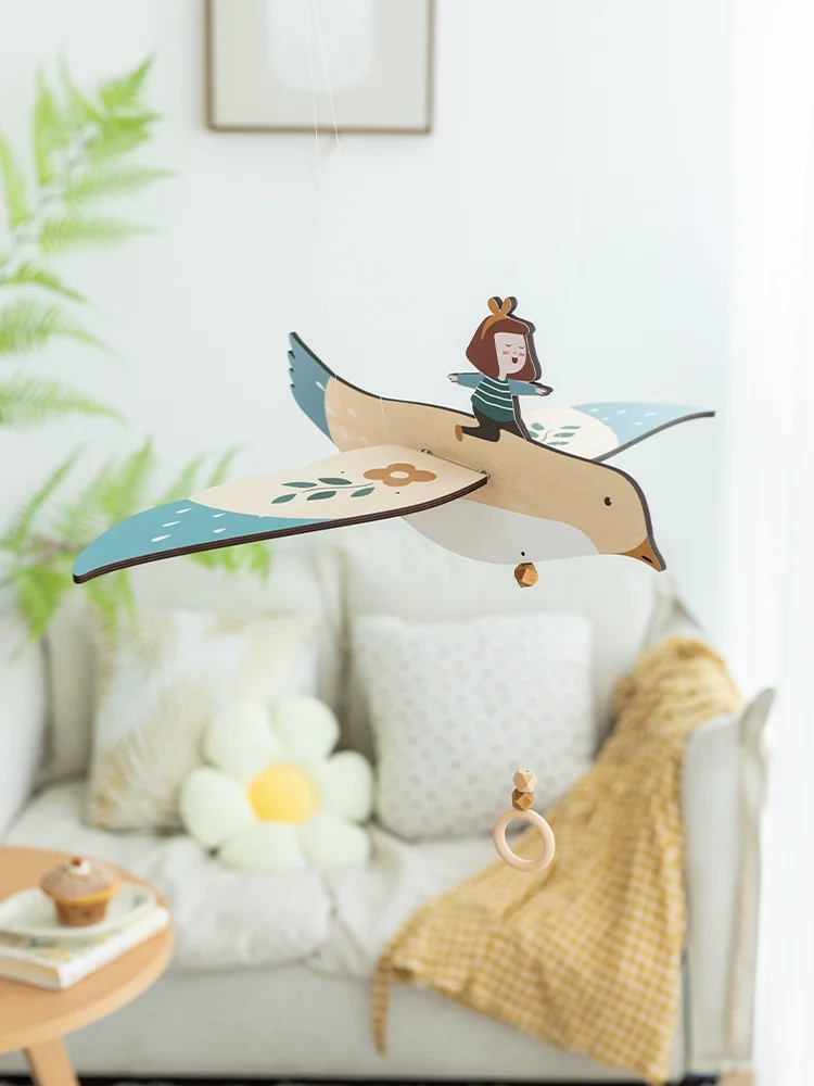 Flying Seagull & Swallow Bird Balance Mobile Hanging Decor Kids Room Kindergarten Wind Chime Ornament