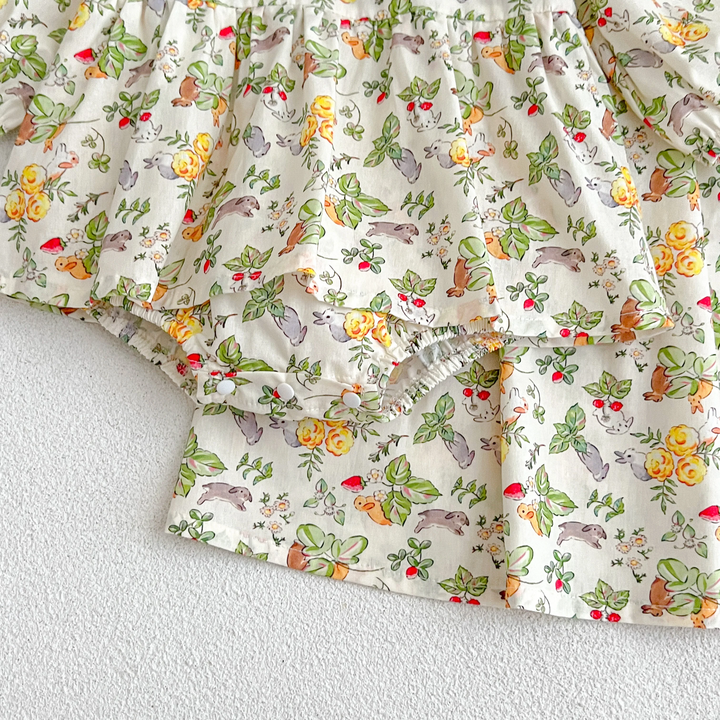 Familien look Frühling Blumen kleid Baby Mädchen bestickt Pandora Kragen Baumwoll kleid Baby Mädchen Blumen Bodysuit Schwestern Look Kleidung – Detail 25
