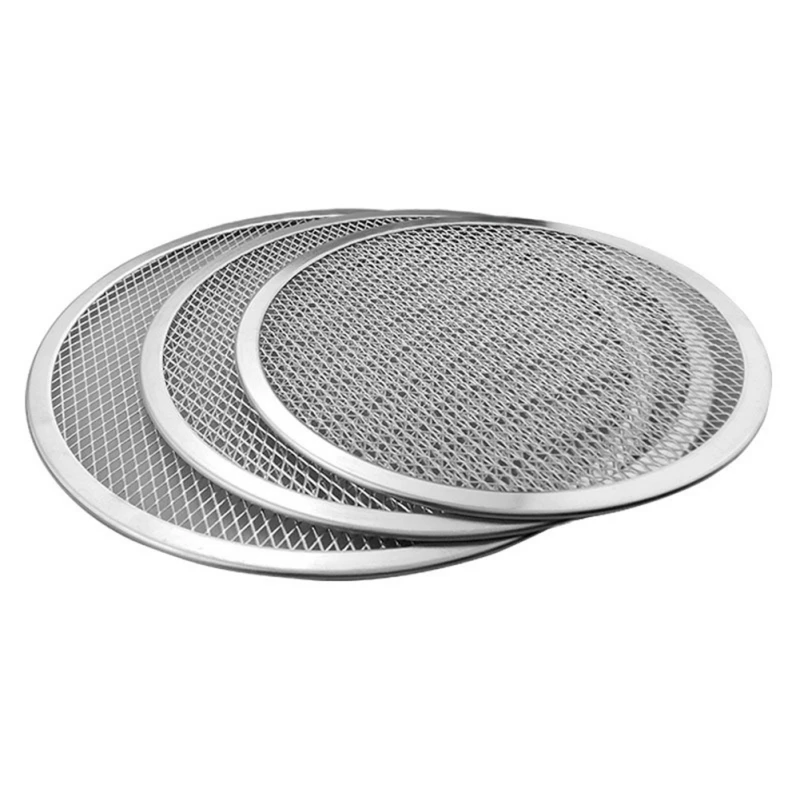 8/10/12/14Round Pizza Baking Tray DIY Pizza Screen Baking Tray Metal Net Non-stick Mold For Oven Seamless Aluminum Pizza Screen