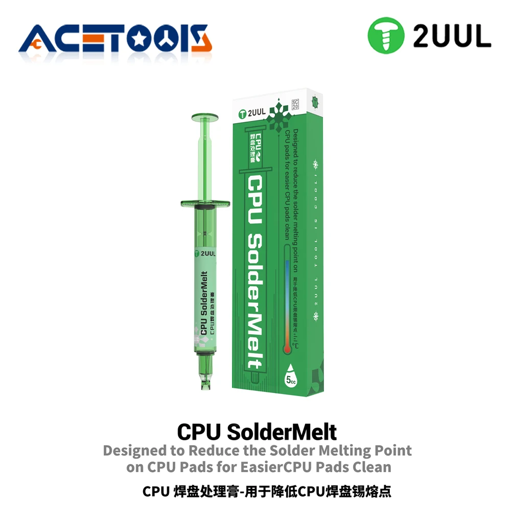 

2UUL SC20 CPU Паяльная паста с флюсом, точка плавления для реболлинга BGA и очистки блоков процессора, инструмент для профессионального ремонта, формула