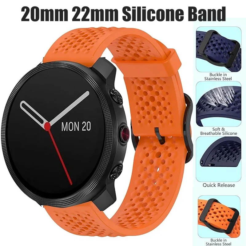 Correa de silicona de 20mm y 22mm para Polar ignite 2 3/Pacer/Unite, pulsera colorida para Polar Vantage M M2 M3 V3 Grit X Pro X2Pro