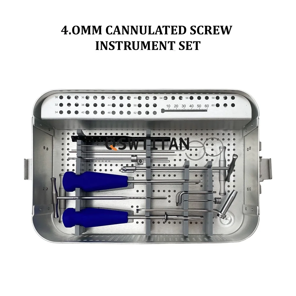 Orthopedic Instrument 4.0mm Hollow Cannulated Screw Fixation Instrument Kit Stainless Steel