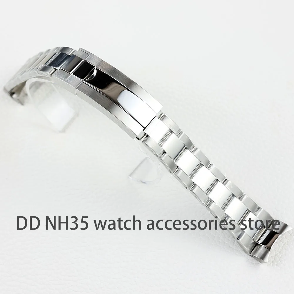 20Mm Horlogeband Voor Seiko Nh35 Submariner Case Rvs Horlogeband Glide Lock Gesp Voor Zilveren Oester Jubilee Armband