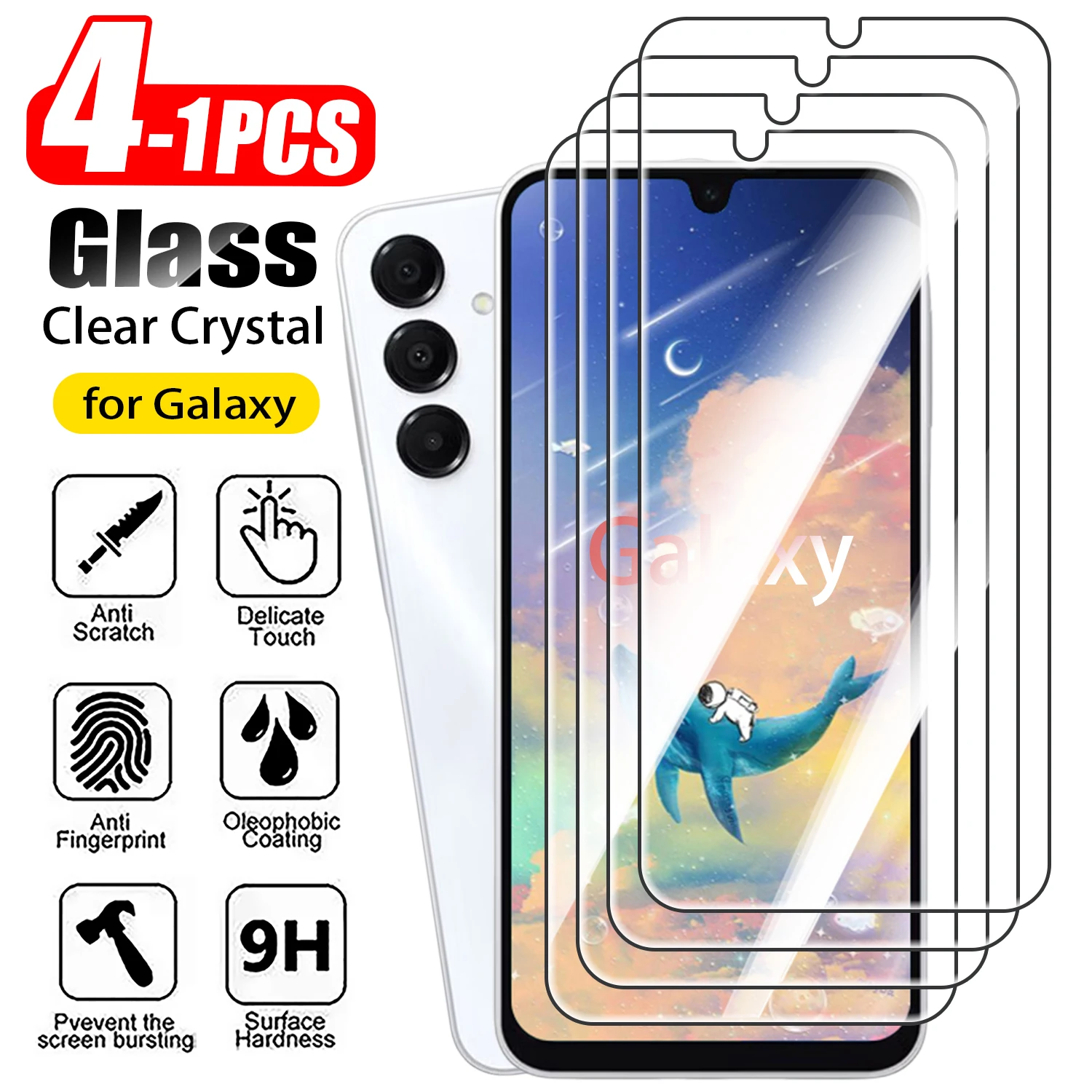 

1-4PCS Screen Protector Glass For Samsung Galaxy A16 4G 5G 9H Tempered Glass For Samsung A56 A36 A26 A16 A06 Glass