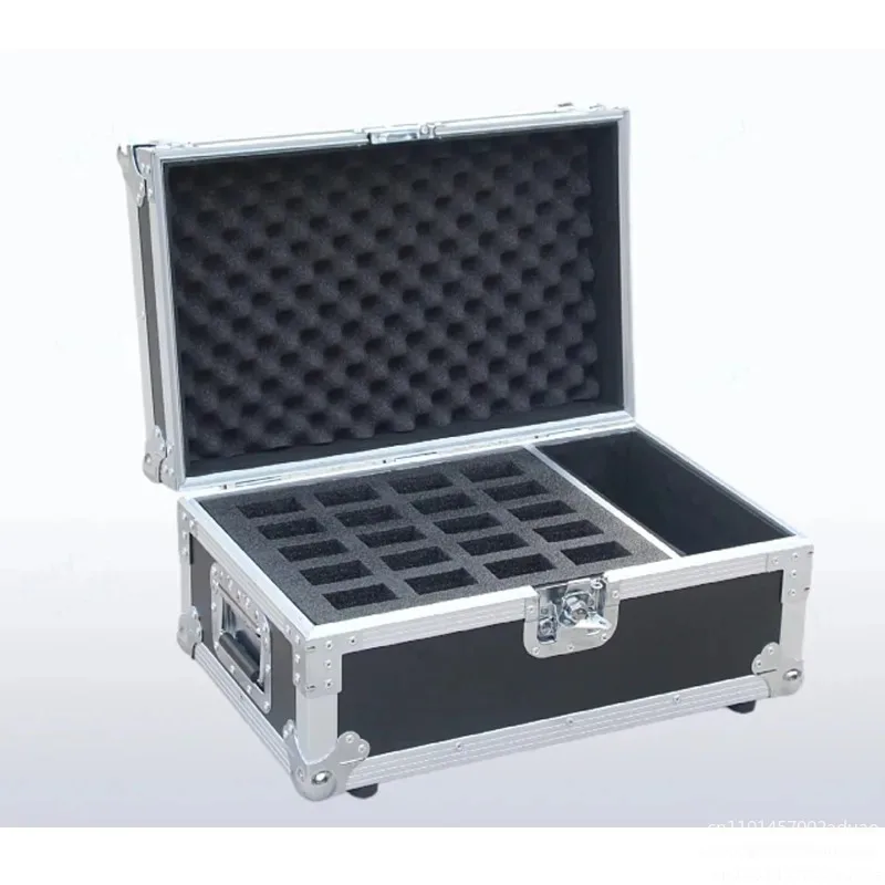 Aluminum Alloy Mic Case Microphone Storage Flightcase Air Box Cabinet Wireless Headband Lavalier Waist Bag Handheld Receiver