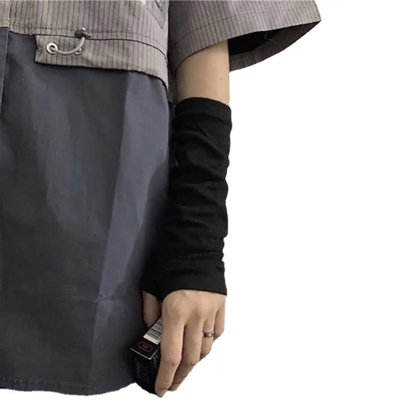 Striped Warmer Knitted Long Fingerless Gloves Elbow Mittens Fashion Women Emo Gloves for Cold Weather Daily Casual Outdoor Wear view 3