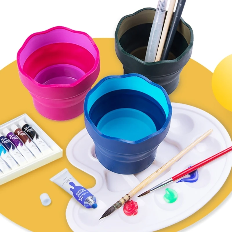 Collapsible Paint Brush Washer Washing Bucket Brush Holder for Outdoor Painting