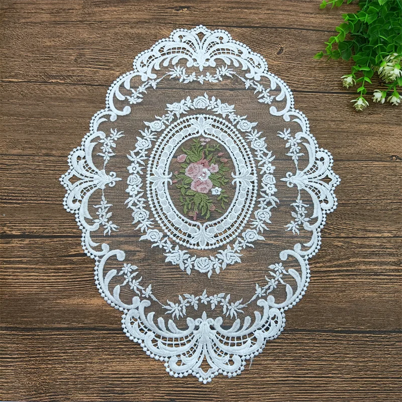 Embroidered placemats, embroidered vintage lace tea table mats, dustproof covers, sofa cushions, decorative items