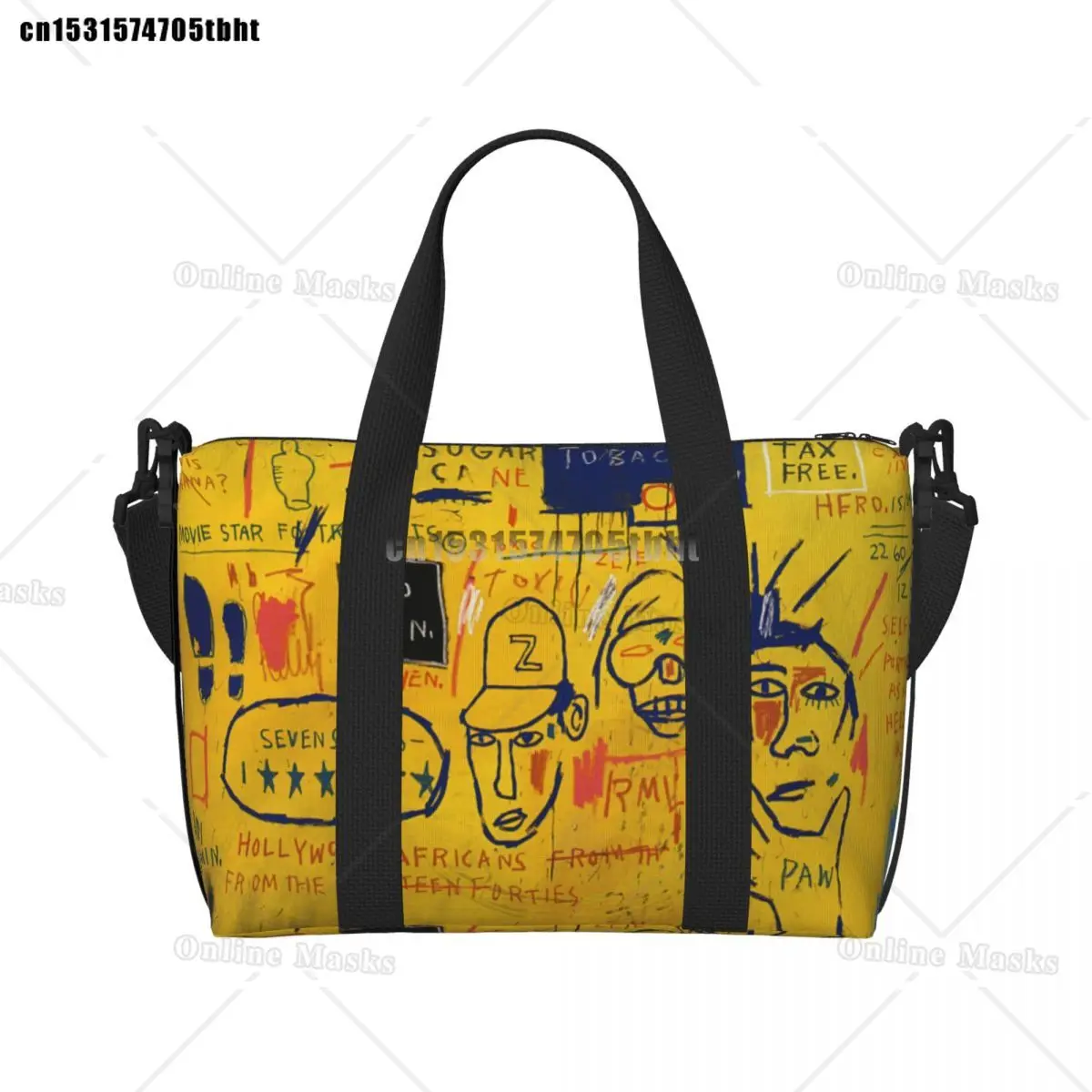 

Голливудские африканские продукты, большая сумка для покупок, женская большая вместительная сумка Жан-Мишель Баския, пляжные дорожные сумки для спортзала