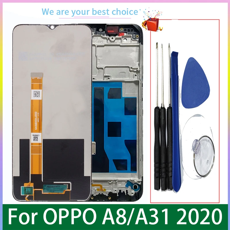 6.5\'\' For OPPO A31 2020 Original LCD Display With Frame Touch Screen Digiziter Assembly CPH2015 CPH2073 CPH2081 CPH2029 CPH2031