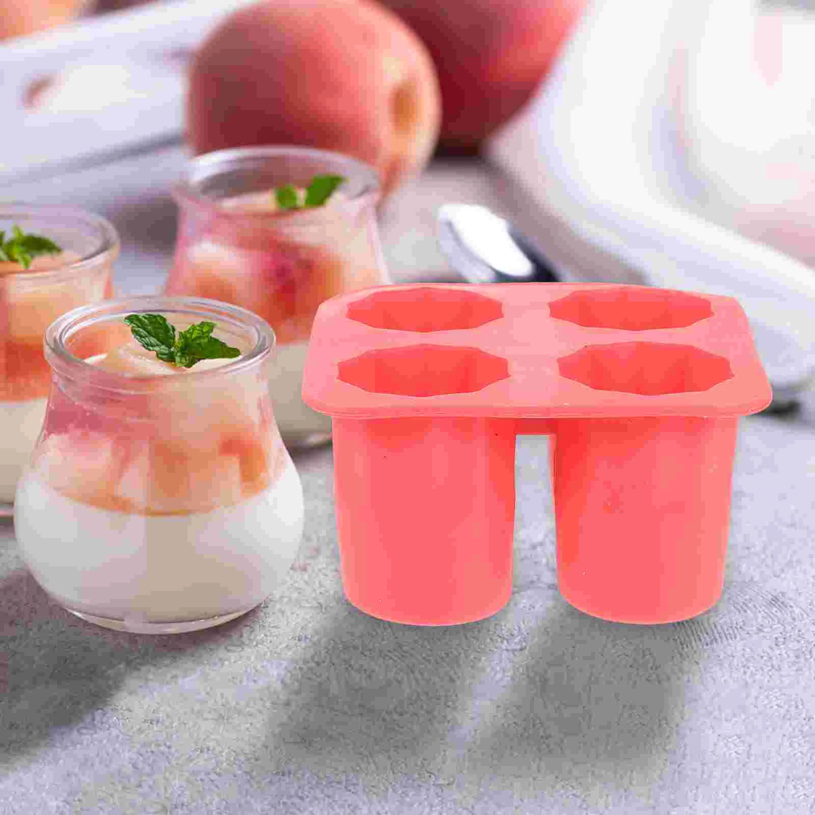 

4 Cup Ice Shot Glasses Mold Trays for Freezer Molds Portable Maker Machine Cube Silicone Cubes