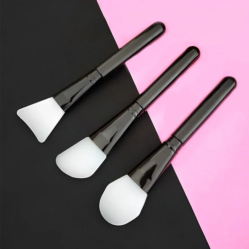 1/3 pçs preto silicone facial máscara facial escova lama mistura escova ferramenta feminino rosto ferramenta de cuidados com a pele lama mistura maquiagem ferramentas de beleza