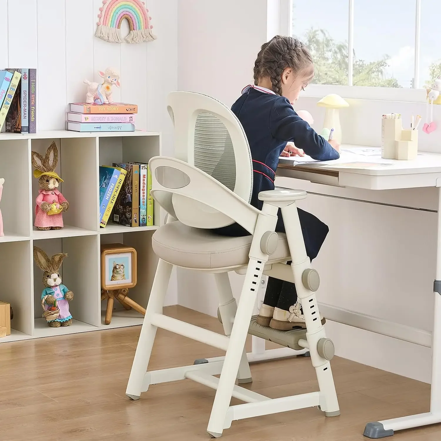 Ergonomic Kids' Study Chair, Height Adjustable Kids Desk Chair for Boys Girls,Comfortable for Teenagers Playing, Drawing, Ideal
