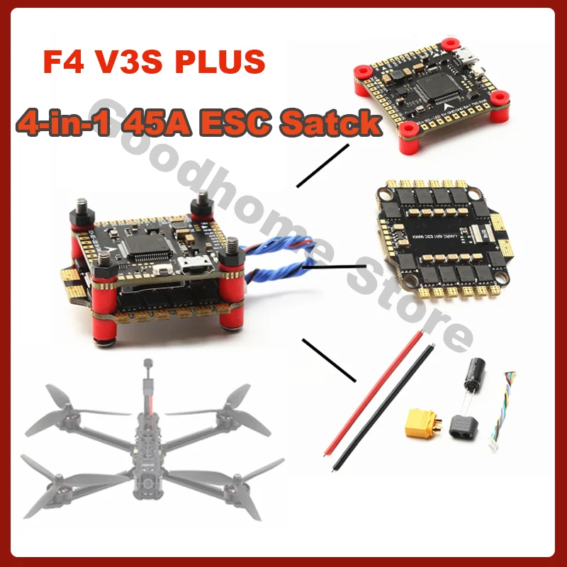 

F4 V3S PLUS FC Flight Controller Board Built-in Barometer OSD with Brushless ESC for RC QAV/ZMR 210 230 250MM RC Drone