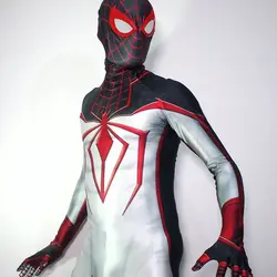 Halloween PS5 Miles Morales Spider Cosplay Peter Parker Superhero Cosplay Costume Full Bodysuit Zentai Second Jumpsuits