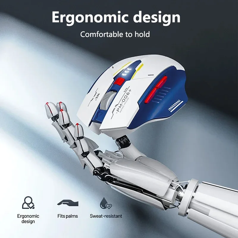 F9 2.4G Wireless Mute Mouse DPI Adjustable Rechargeable Battery Level Display Optical Mouse for PC Laptop Tablets Office Game