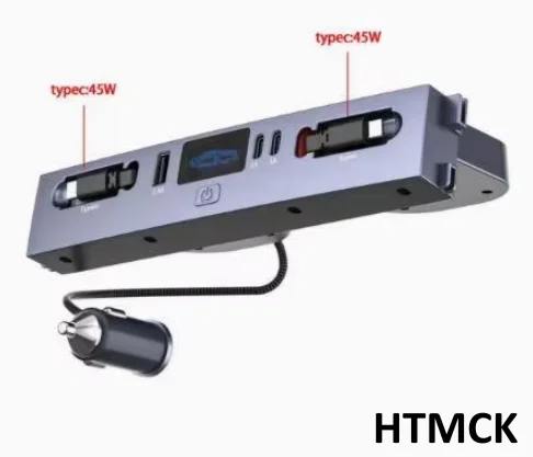Chargeur rapide multi-ports haute vitesse Type-C pour véhicule, répartiteur d'extension pour console centrale