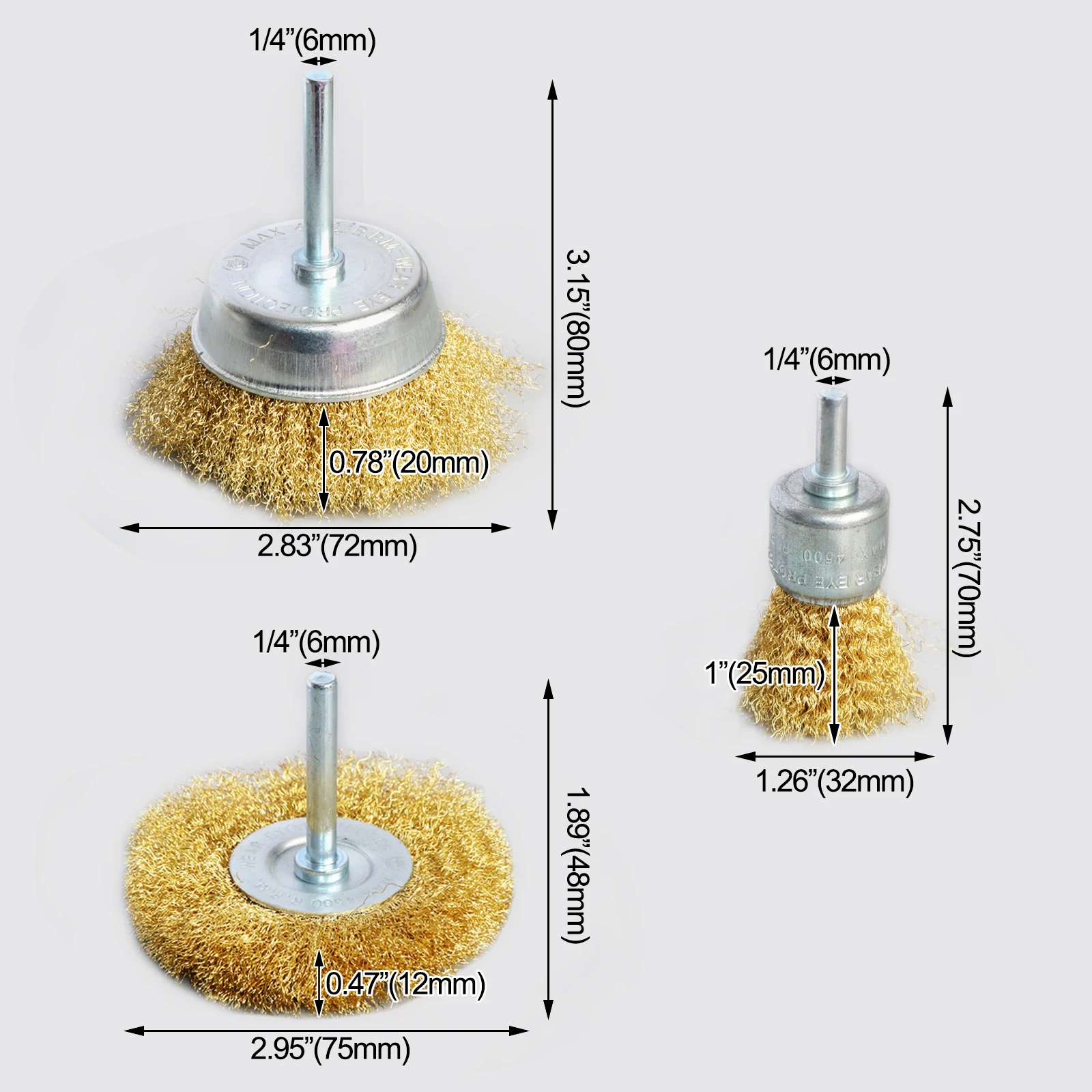 Draht Pinsel Messing Räder Pinsel Bohrer Dreh Werkzeuge Metall Rost Entfernung Polieren Pinsel