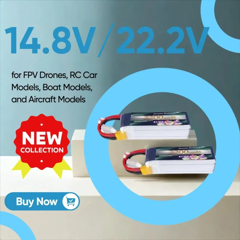 

14.8V/22.2V 2200mAh 35C Replacement Battery for FPV Drones, RC Car Models, Boat Models, and Aircraft Models