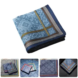 Men's Handkerchief Pocket Embroidery Handkerchiefs for Women Printing Squares Wedding Cotton Vintage Miss