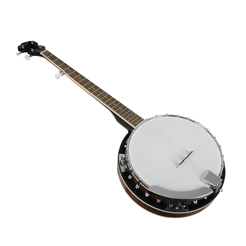 

5 Strings Banjo Shabili Wood Backboard Banjo Adults Children Banjos Traditional String Instruments with Metal String Plate