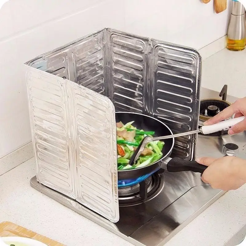 

Kitchen Grease Foil Insulation Block Oil Splash Plate Cooking Hot Baffle Tinfoil Board Aluminum
