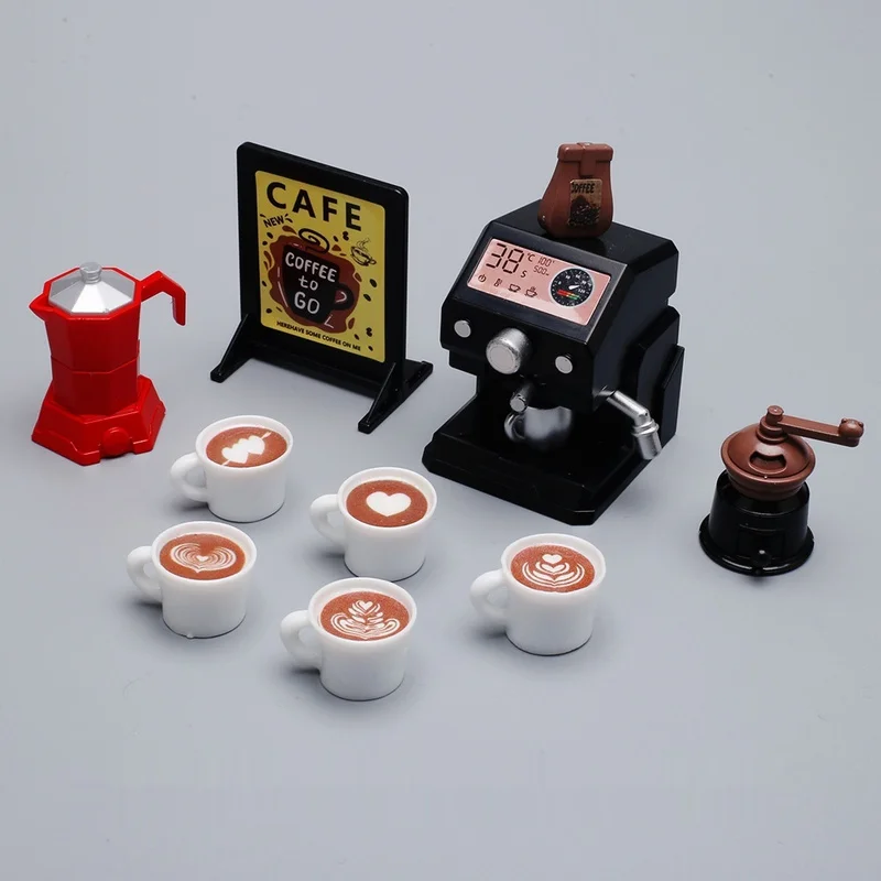 ماكينة صنع القهوة المحاكاة ذات المشهد المصغر نموذج الأجهزة الصغيرة مع كوب القهوة الديكور الحرفية مثالية لديكور حديقة المنزل #2