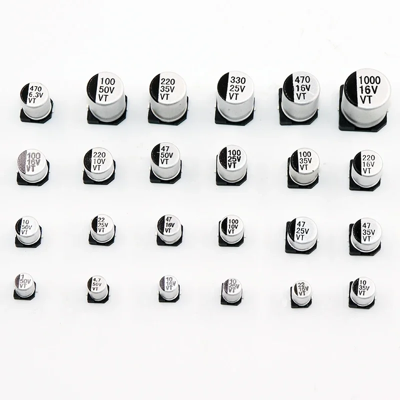 20 Buah SMD 50V 35V 25V 16V 10V 100UF 220UF 47UF 33UF 22UF 10UF 4.7UF 2.2UF 1UF Kapasitor Elektrolit Aluminium