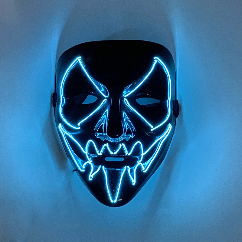 

Halloween Horror Light Up Mask Glowing Face Mask Scary Neon Mask For Halloween Cosplay Costume Supplies