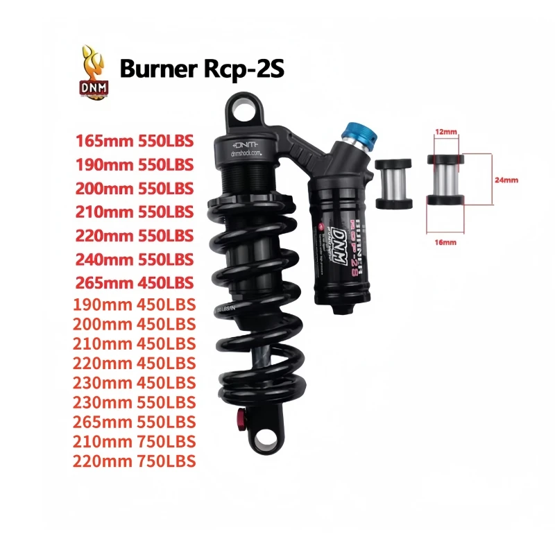 

Dnm Burner Rcp2S Mountain Bike bicycle mtb Downhill DH Rear Shock 190mm 200m 220mm 240mm 550 Lbs 265mm 450 Lbs New Model Type