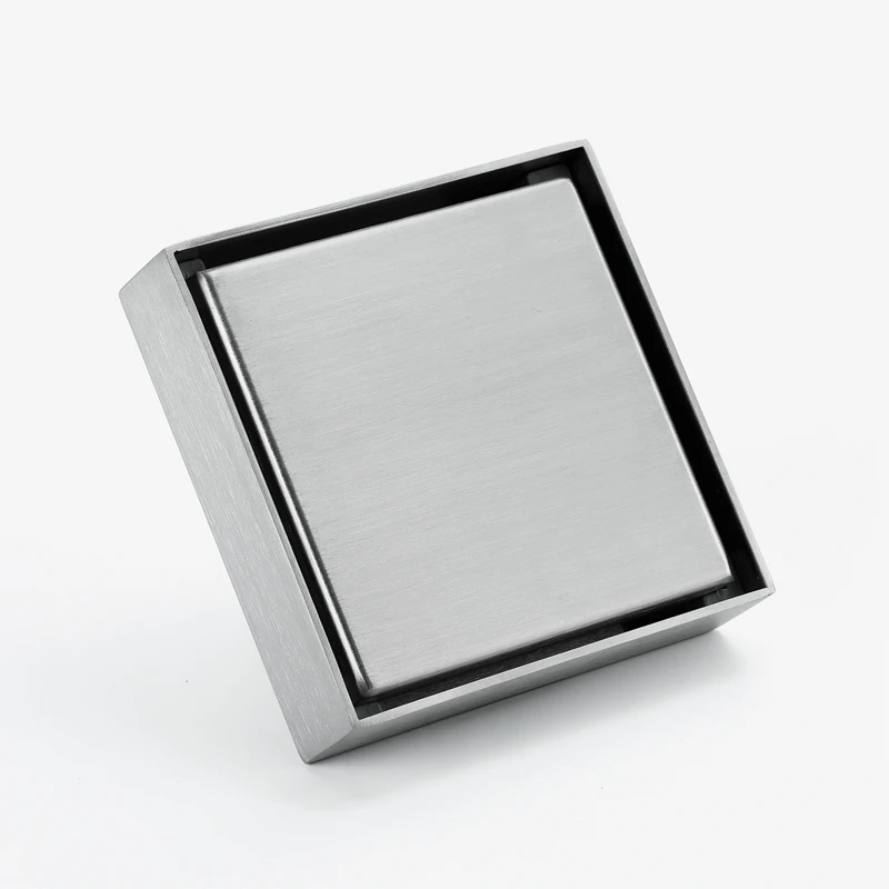 Tile Insert Square Stainless Steel Floor Drain 100X100mm Waste Grates Bathroom Invisible Shower Drain Odor-Proof
