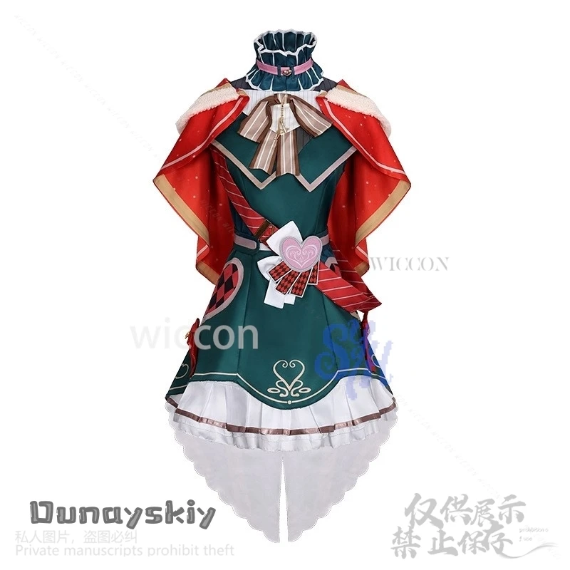 Игровой проект Sekai, красочный сценический костюм для косплея в стране чудес, Кусанаги Нене, красное, зеленое платье, каваи, Лолита, Хэллоуин, Рождество
