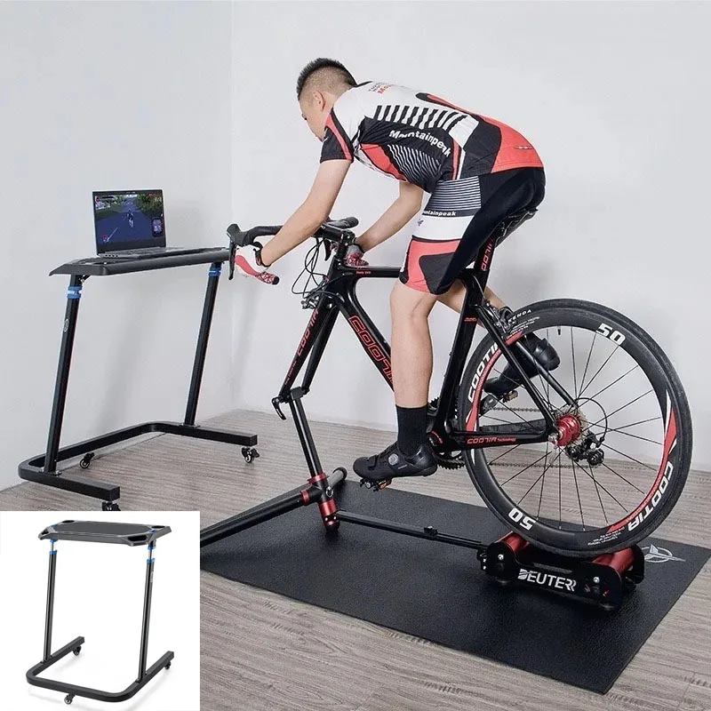 

Bike Riding Table Height-adjustable Cycling Training Computer Movable Table Multi-functional Silent Wheel Bicycle Accessories