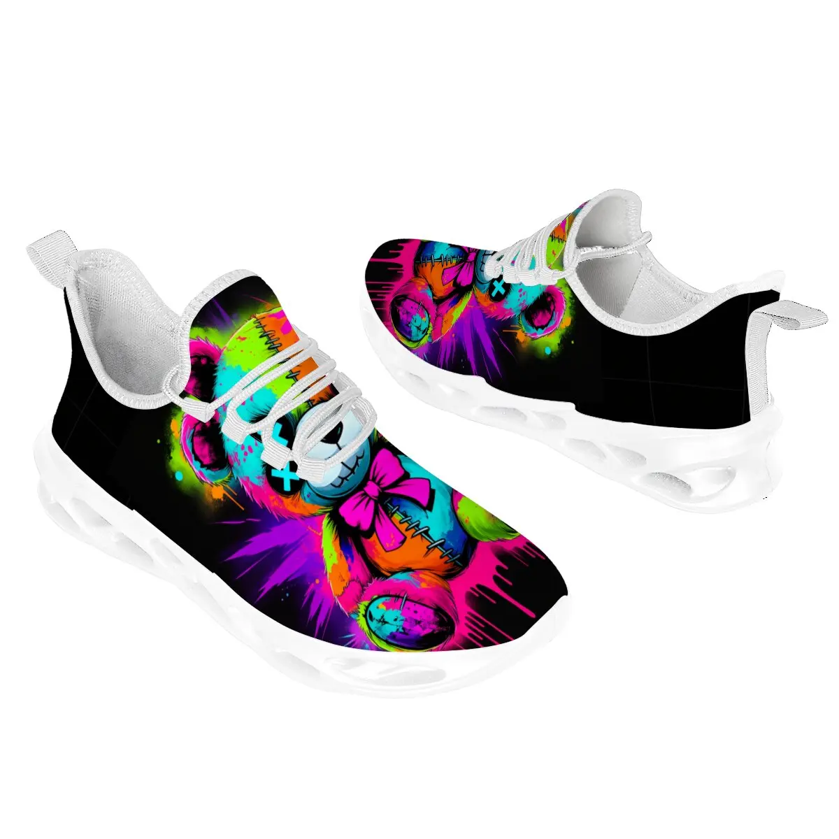 أحذية رجالية قابلة للتنفس على الجدران كارتون الدب أحذية رياضية كاجوال جديدة خفيفة الوزن أحذية رياضية كاجوال صيفية بيضاء للجري #5