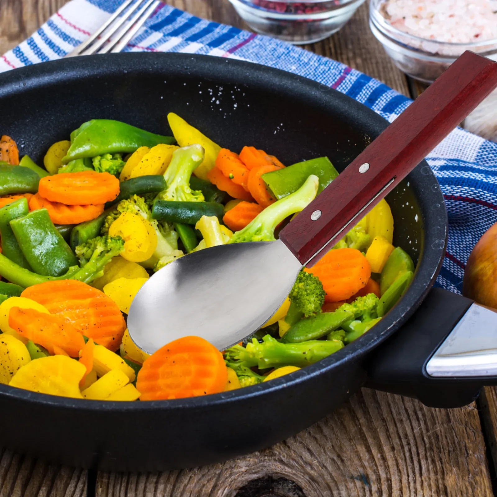 Cuchara para arroz de acero inoxidable, cuchara para tofu, cuchara para servir con aislamiento térmico, utensilio de cocina antiadherente para el hogar y restaurante, 2 uds.
