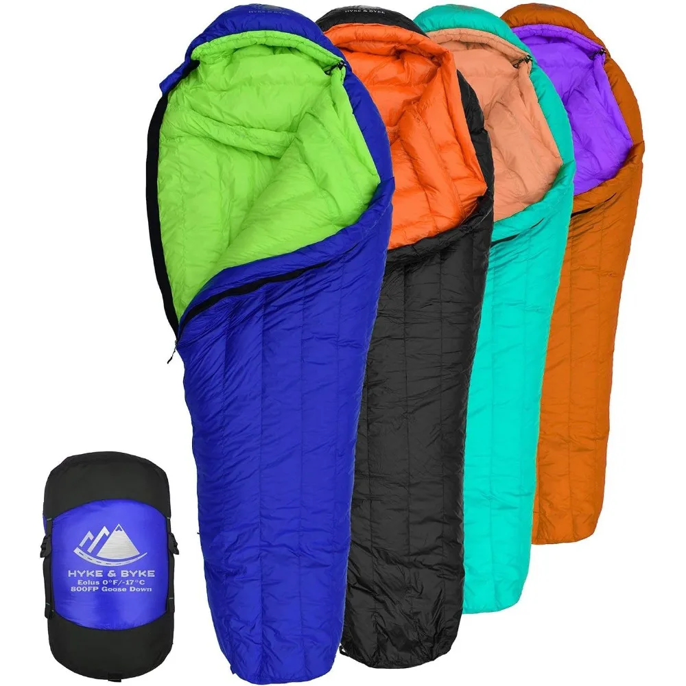 Eolus 0°F Cold Weather Mummy Hiking & Backpacking Sleeping Bag - Goose Down 800 FP 4 Season Sleeping Bags for Adults