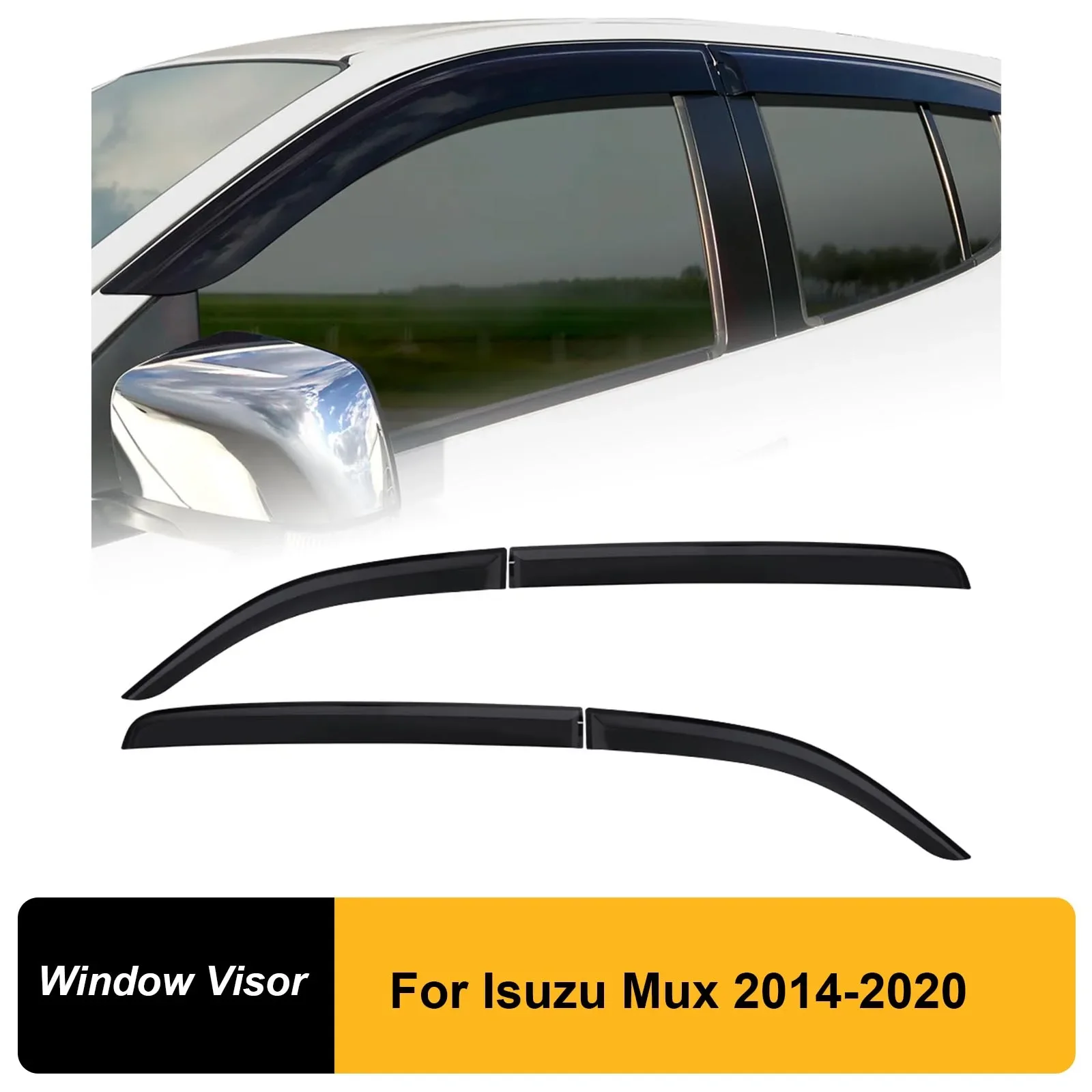 

Window Visor Rain Guard Weather Shileds For For Isuzu Mux 2014 2015 2016 2017 2018 2019 2020 4PCS Rain Vent Shield Double Cab