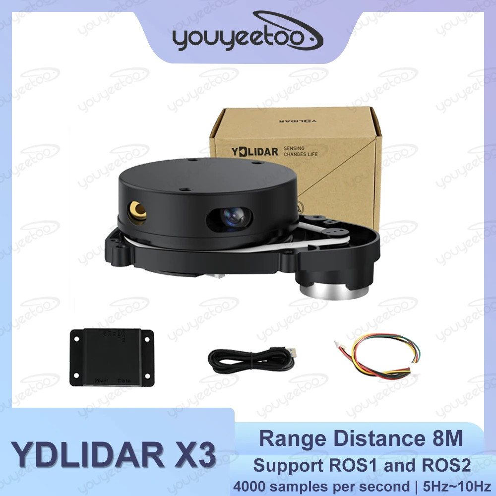 

EAI YDLIDAR X3 360° TOF Laser Radar Scanner Ranging Sensor Module 8m 10Hz for Robot Compatible with ROS1 & ROS2